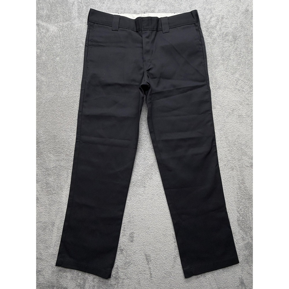 Dickies Pants Mens Measured 37x31 Black‎ Chino Slim Straight Pockets Workwear